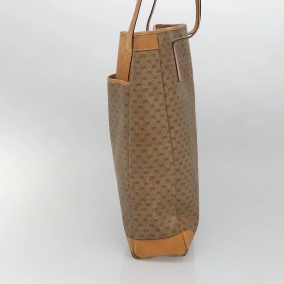 GUCCI Micro GG Canvas Tote Bag PVC Beige Gold 002 123 0135 Auth th6296 - Picture 6 of 16